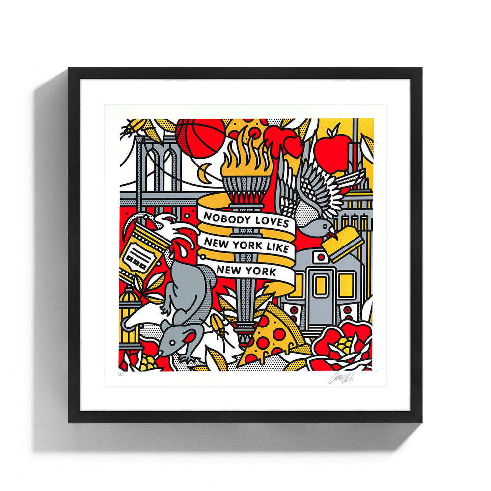 Nobody Loves New York Like New York • Metallic Solar Gold • AP • Framed