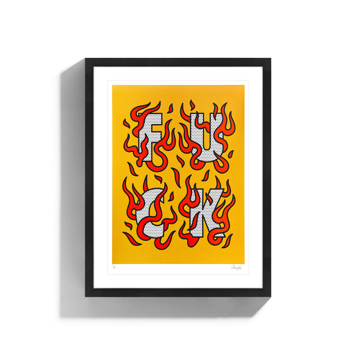 F*CK • Framed Limited Edition Print • Metallic Gold