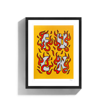 F*CK • Framed Limited Edition Print • Metallic Gold