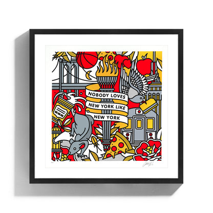 Nobody Loves New York Like New York • Metallic Solar Gold • AP • Framed