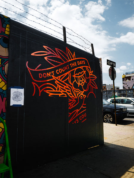 Vinyl art applied to a wall for a mural