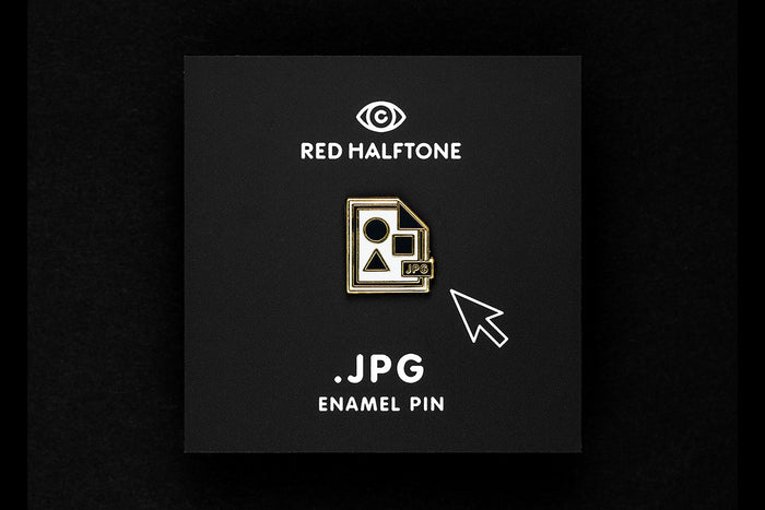 Pin with JPG file icon on a black background