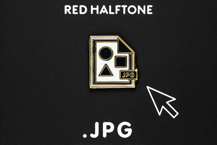 Pin with JPG file icon on a black background