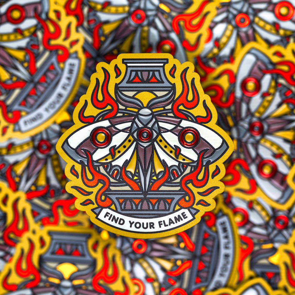 Find Your Flame Metallic Sticker